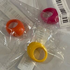 NEW Vibrant Chunky Acrylic Rings Set Jewelry